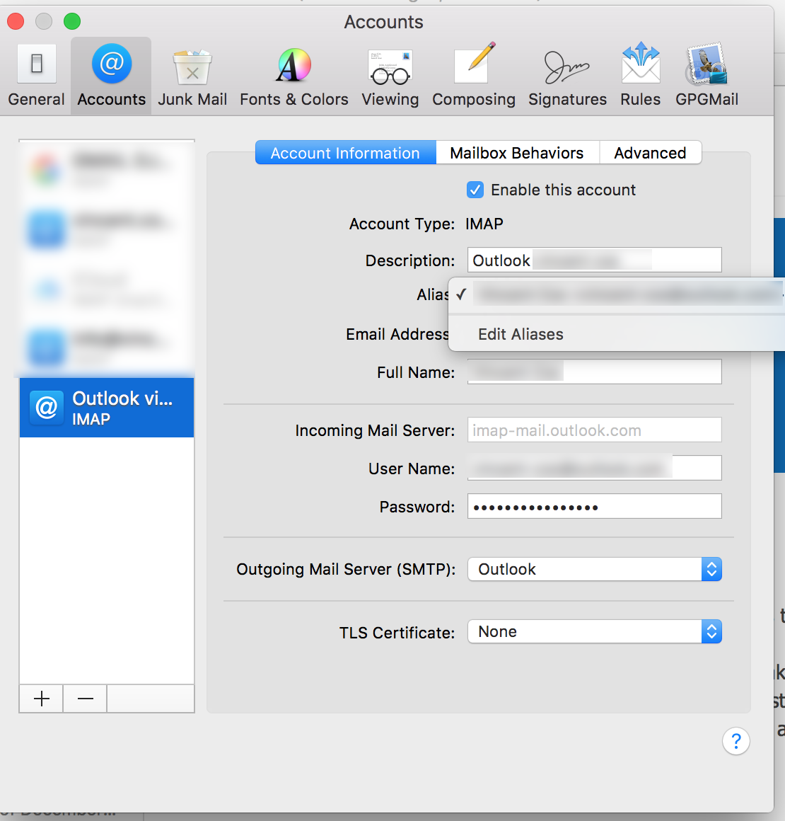 gmail email settings for mac mail with el capitan